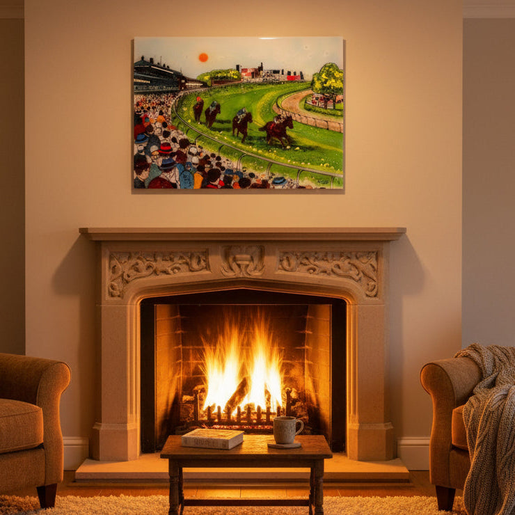 Emma Wood Glass Wall Art - Postcards - Day at the Races