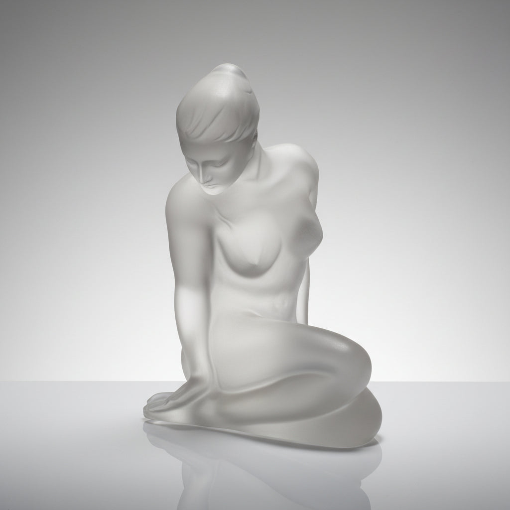 Lalique Flore crystal sculpture in satyn finish