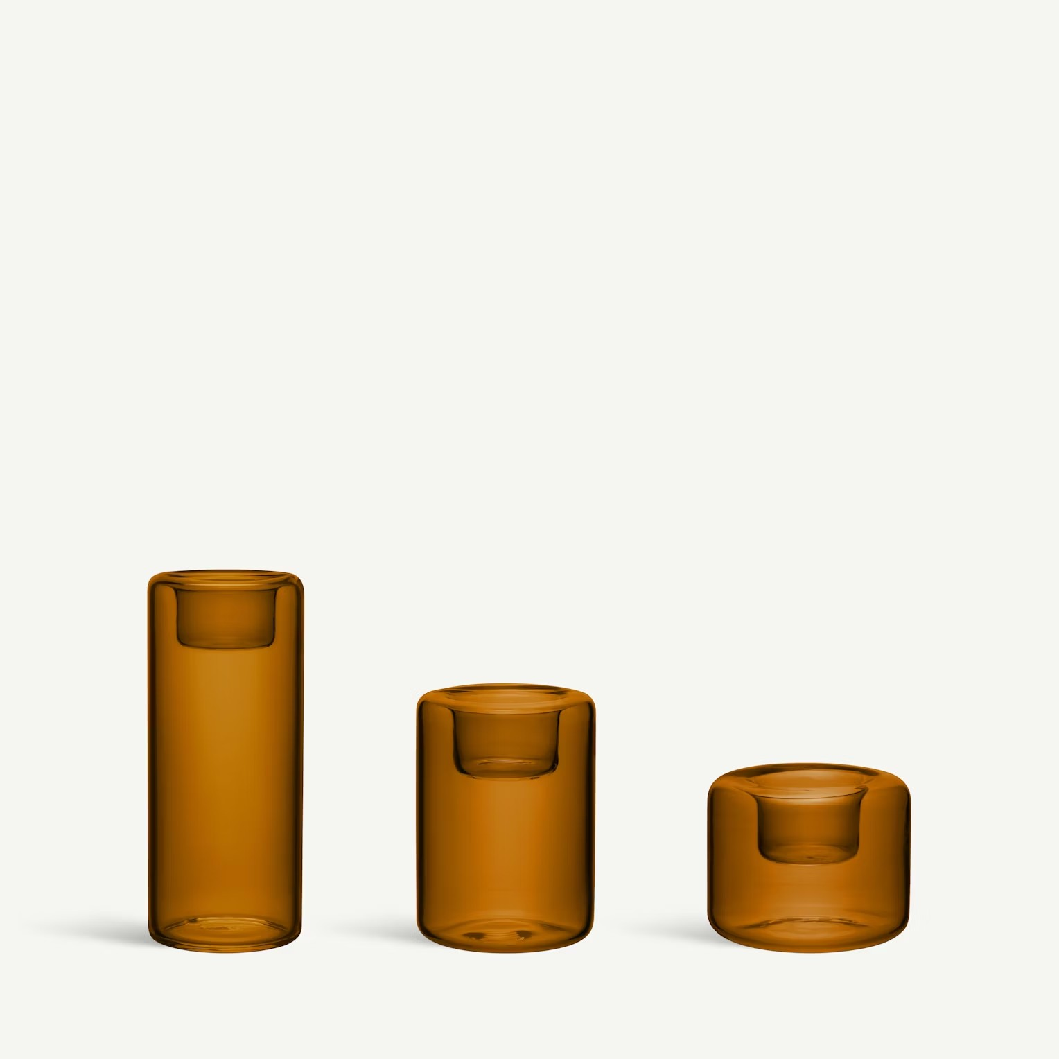 Kosta Boda Happy amber votive 3pcs.