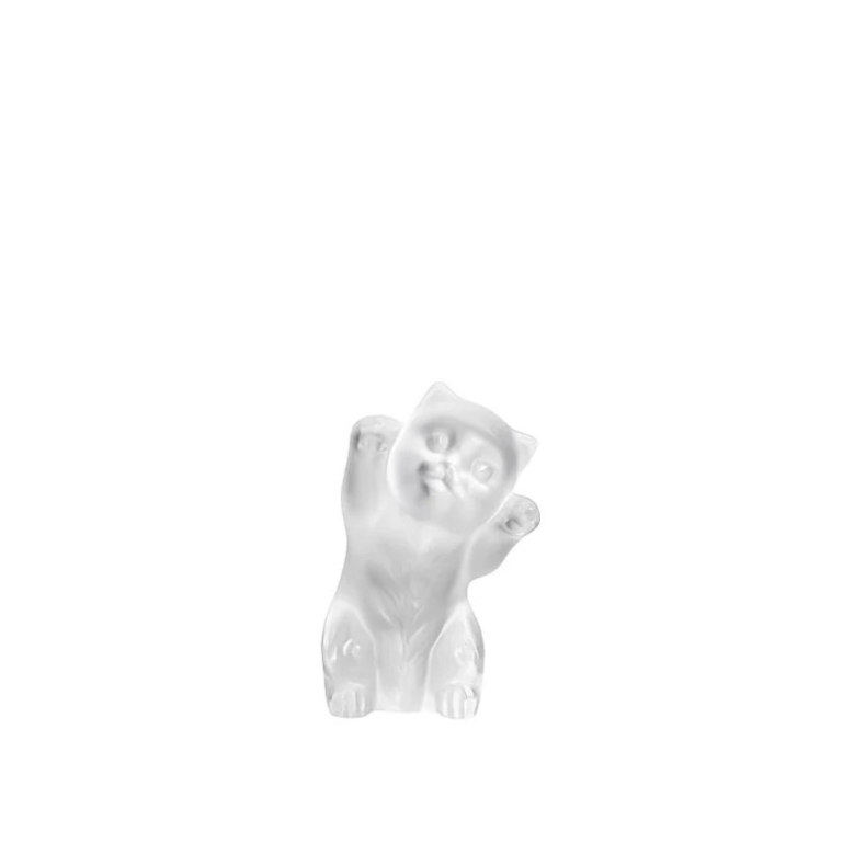 Lalique Kitten clear crystal sculpture