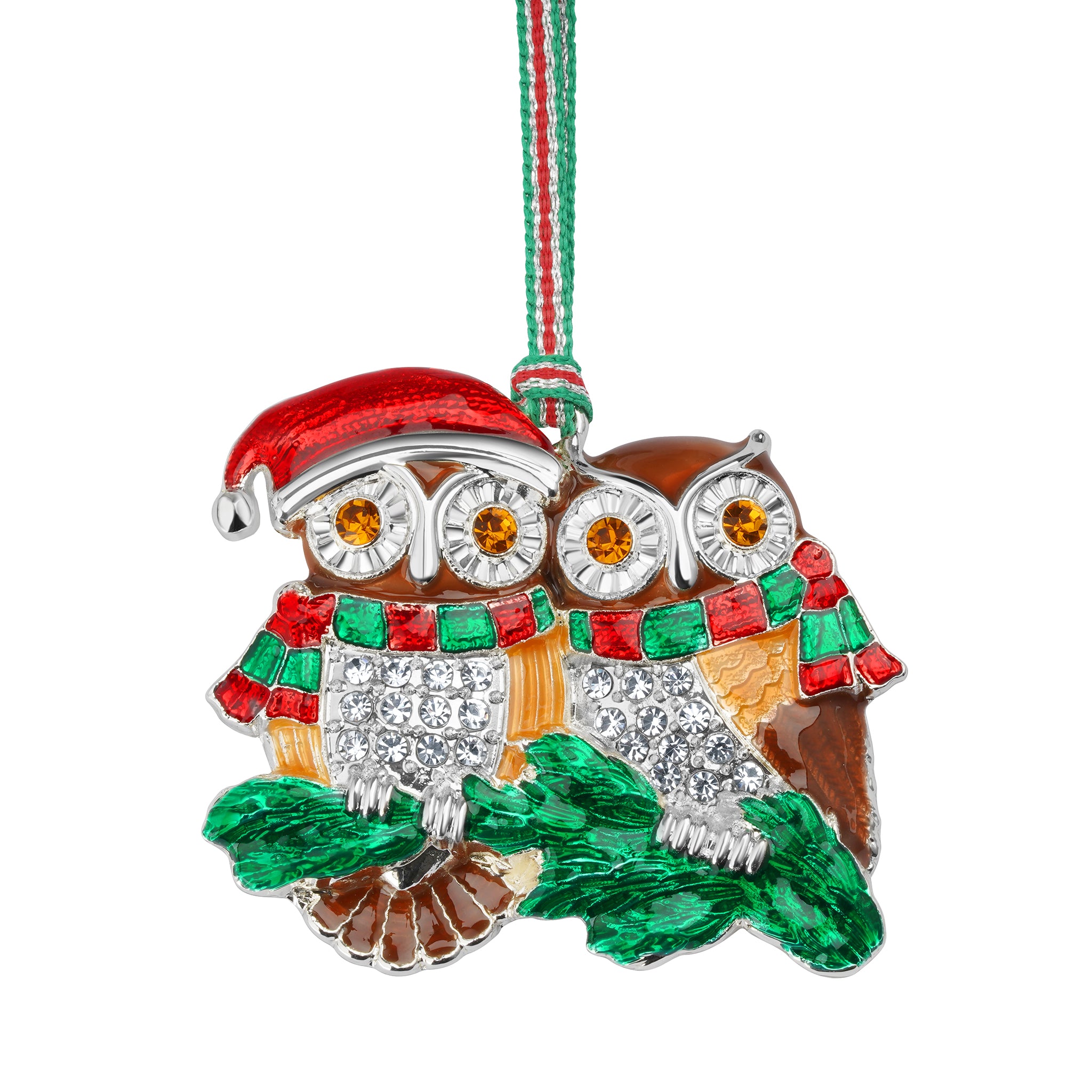 Christmas Owl Couple tree decoration - NEW
