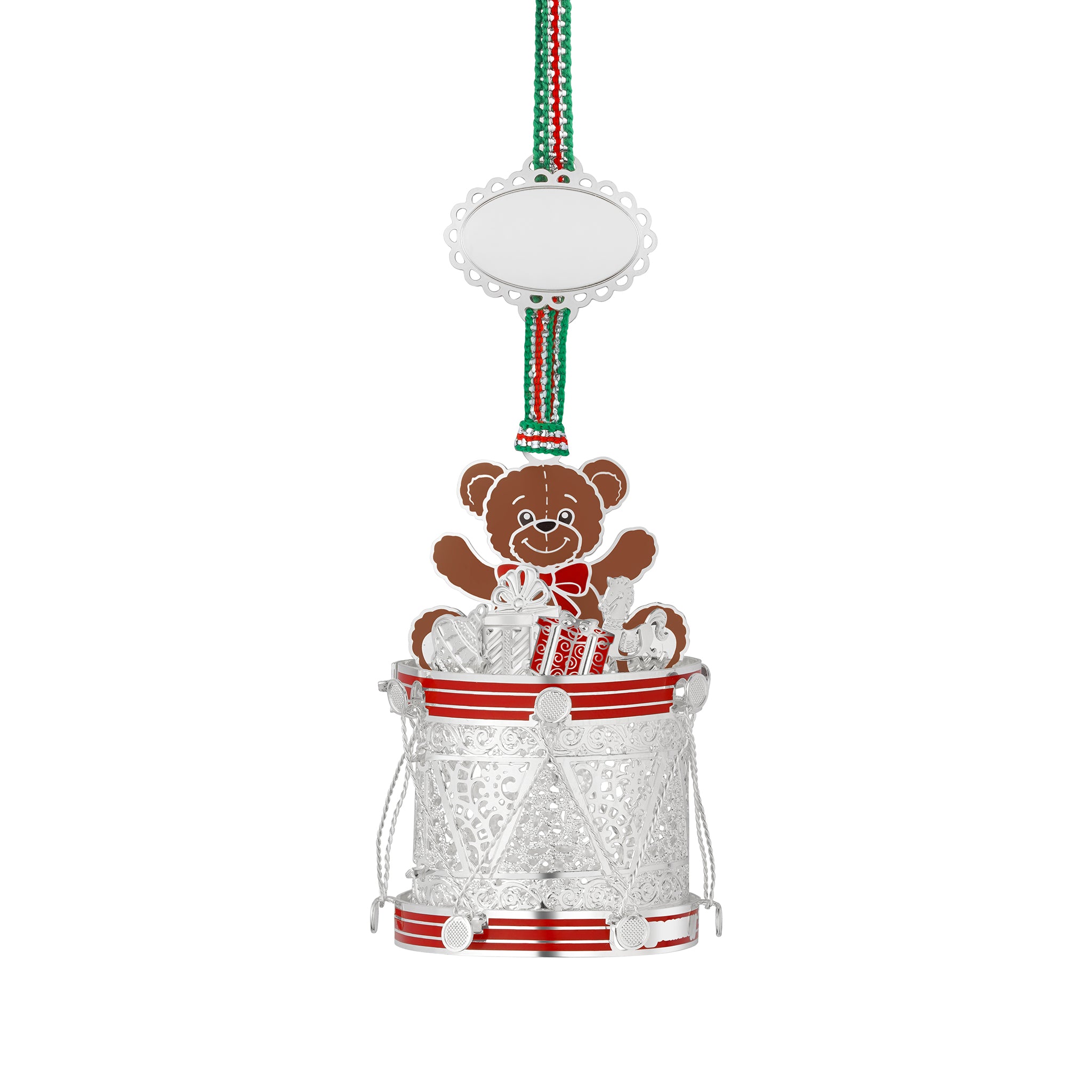 Christmas Drum with Teddy Bear tree decoration - NEW