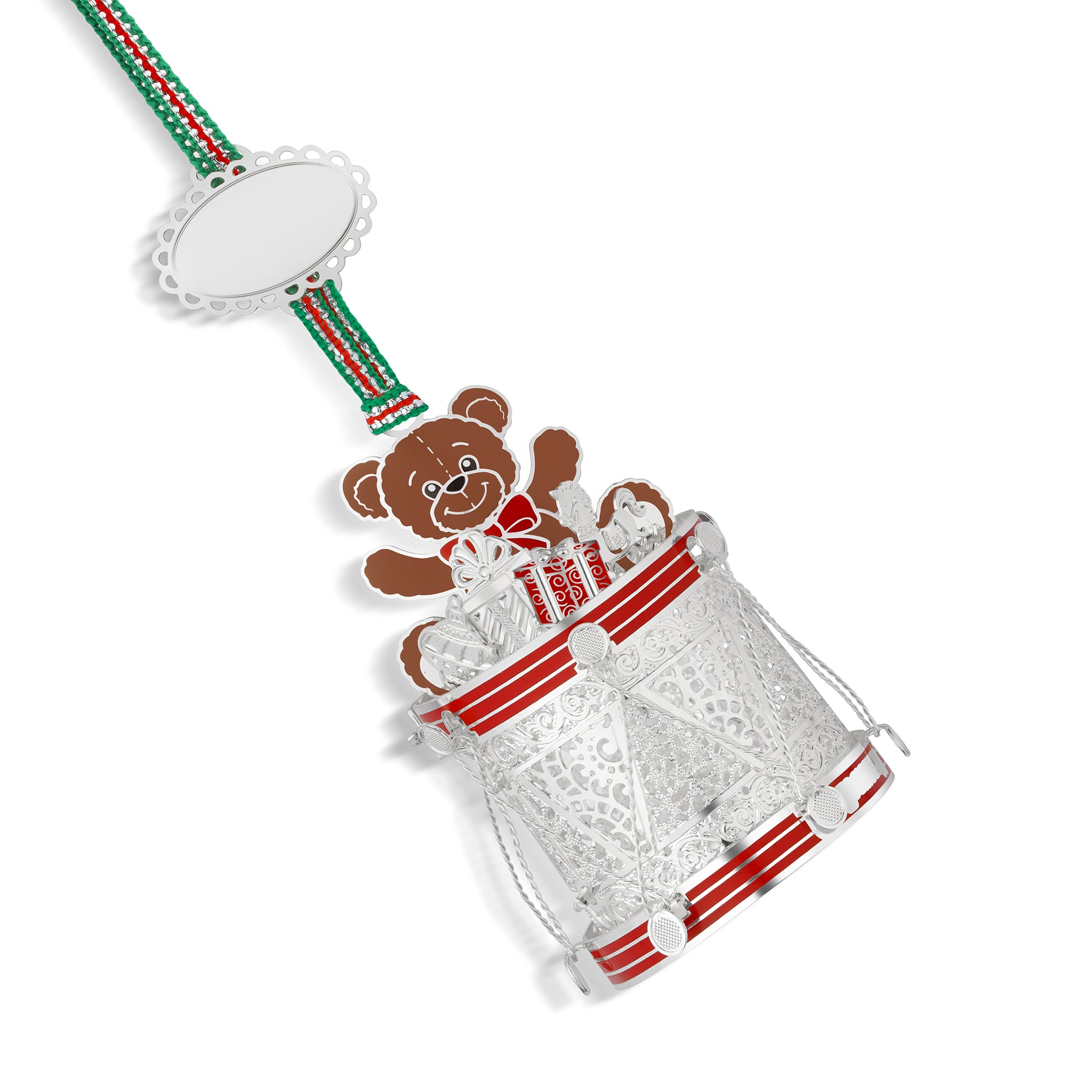 Christmas Drum with Teddy Bear tree decoration - NEW