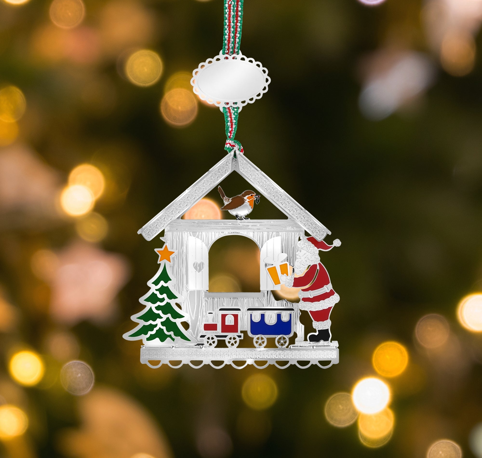 Christmas Santa and Robin tree decoration - NEW