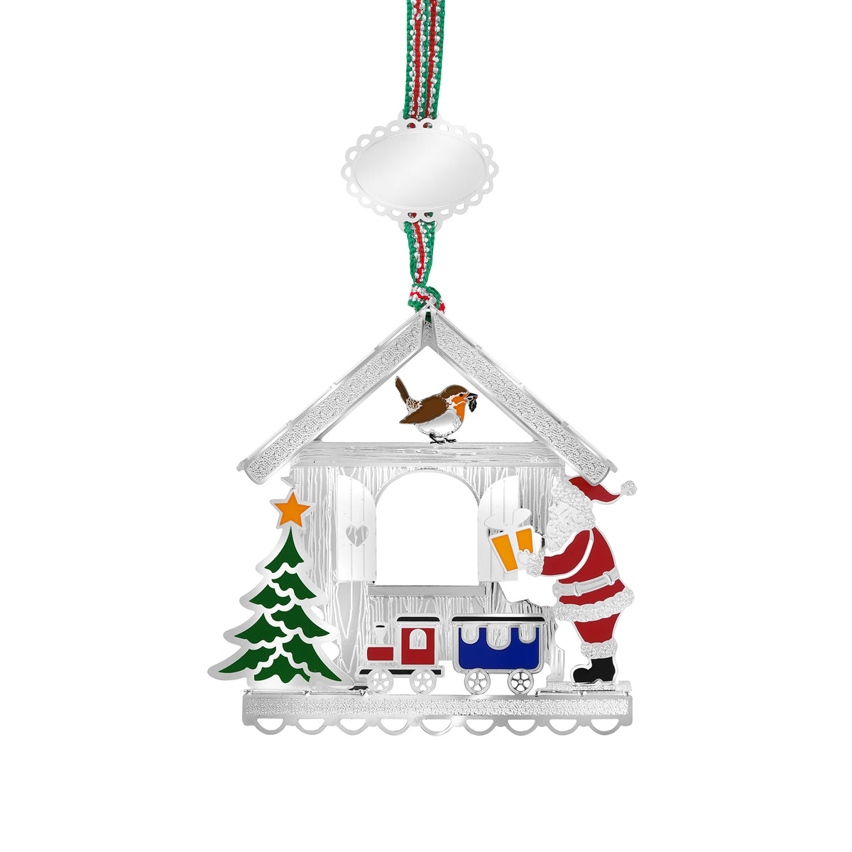 Christmas Santa and Robin tree decoration - NEW