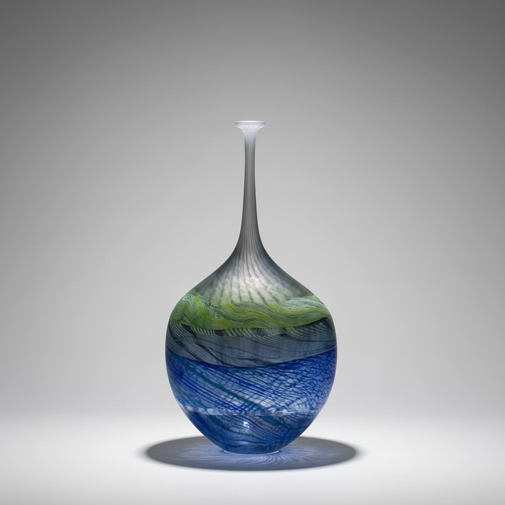 Thomas Petit - Flattened Flask Large - Sea shore Grey Skies