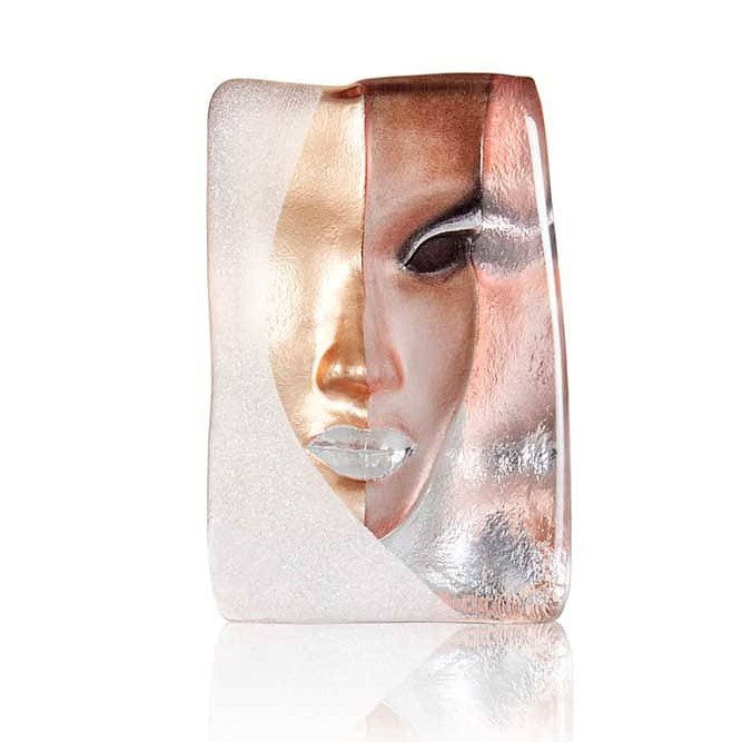 Maleras Masq Mazzai Gold glass head sculpture