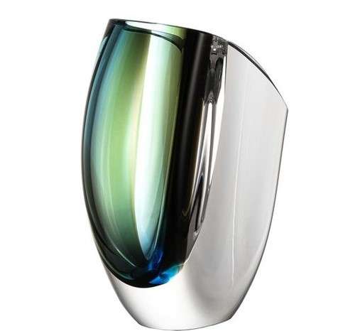 Kosta Boda Mirage XL blue, brown vase