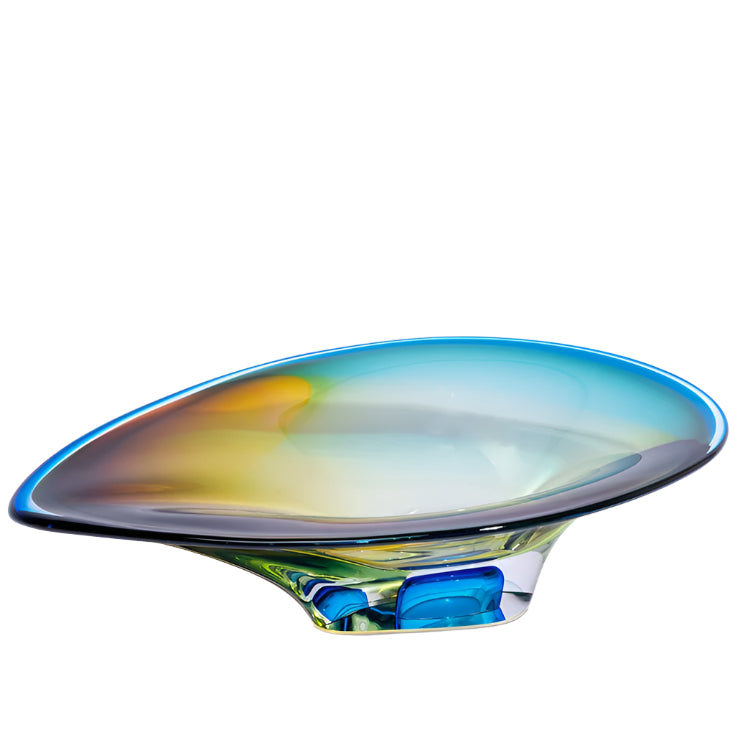 Kosta Boda Mirage glass dish multicolour by Goran Warff
