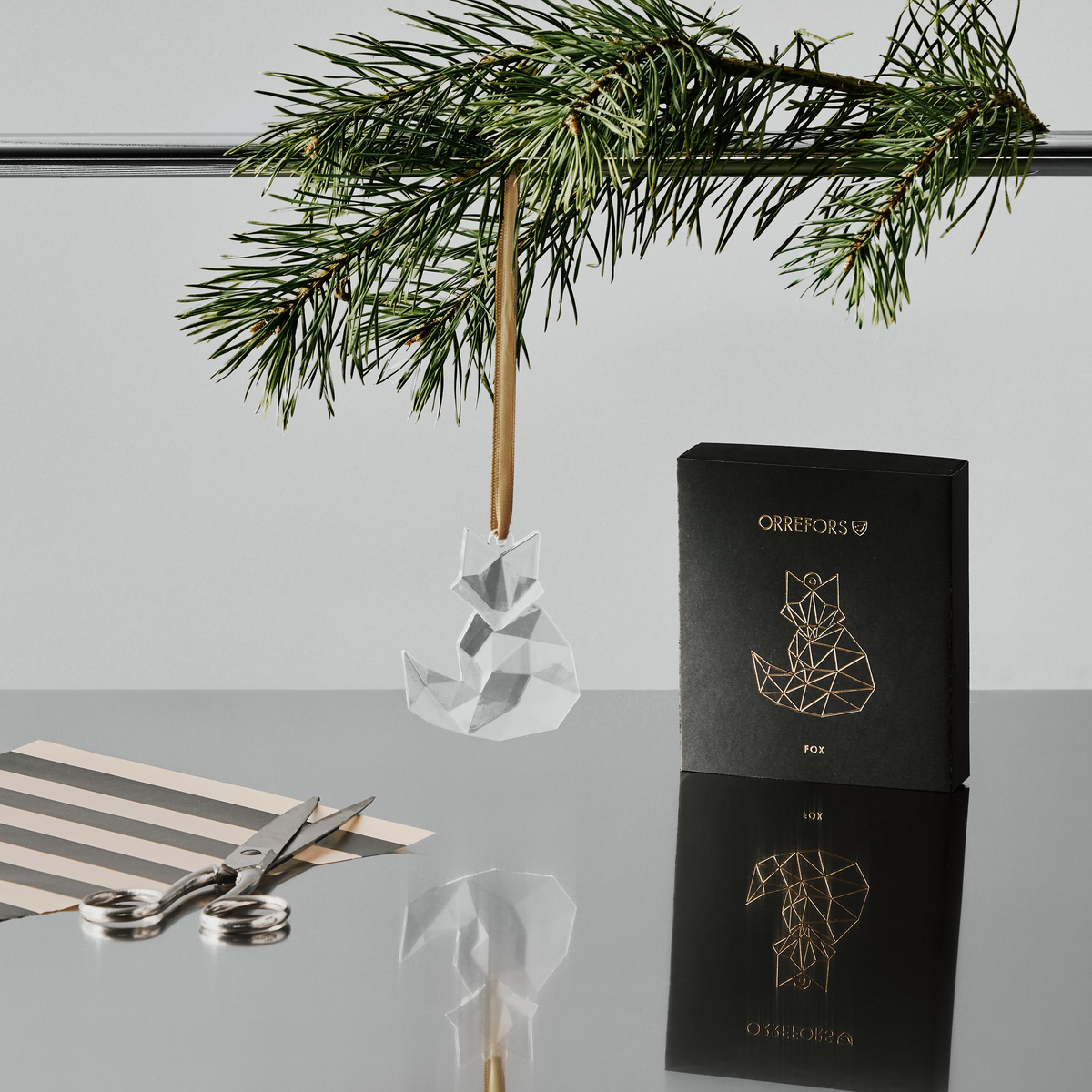 Orrefors Fox Christmas ornament