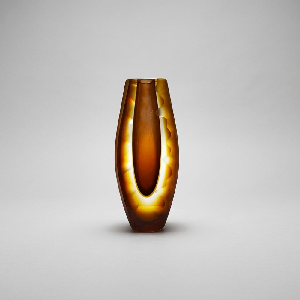 Pavel Havelka Dunes amber vase, glass object