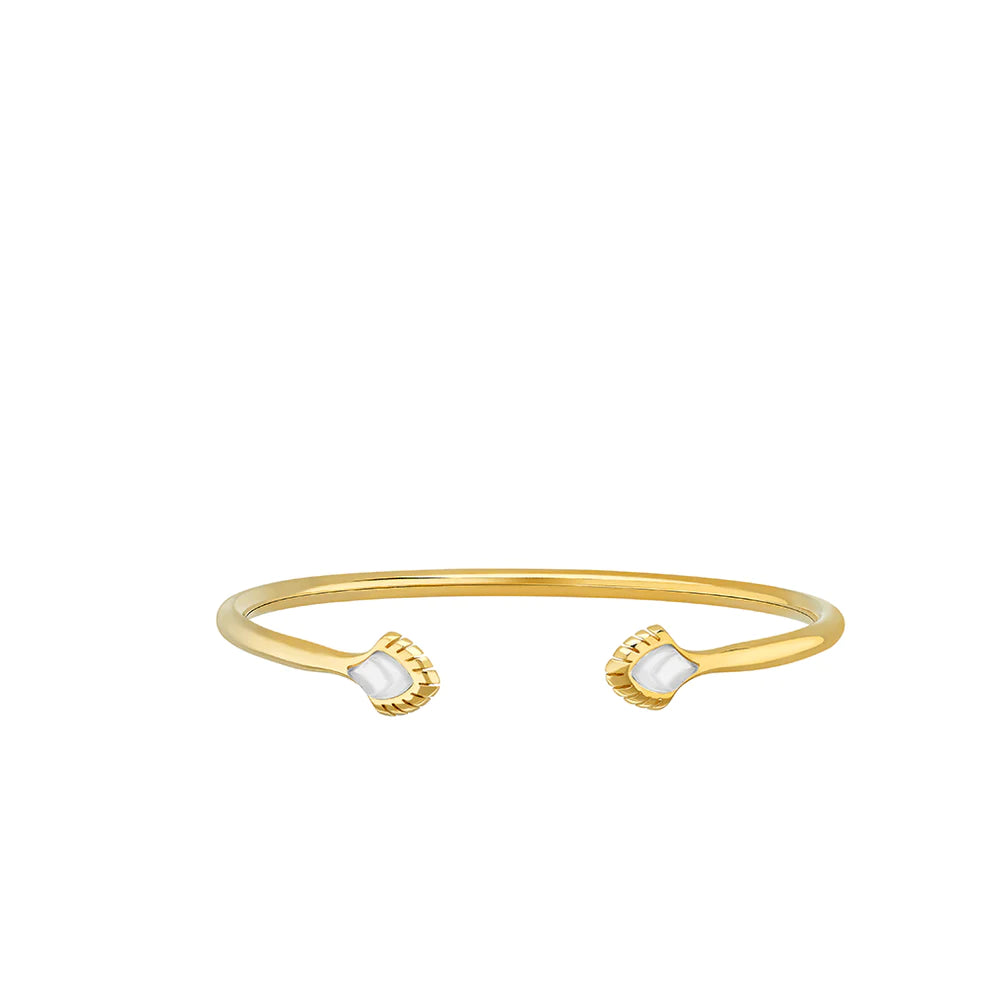 Lalique Paon flexible bangle gold plated.