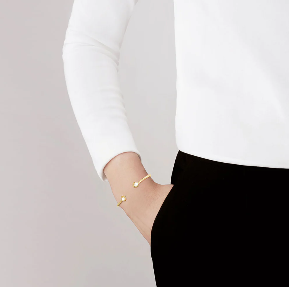 Paon flexible bangle - gold plated