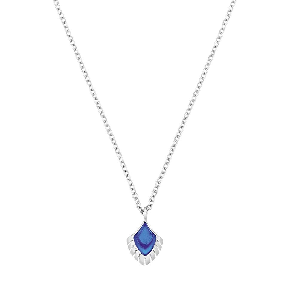 Lalique Paon pendant sliver and blue crystal