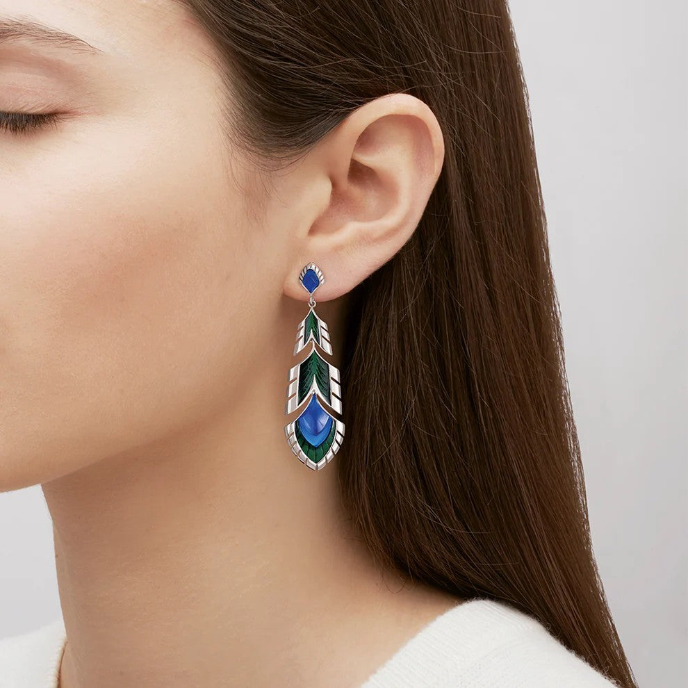 Paon earrings silver