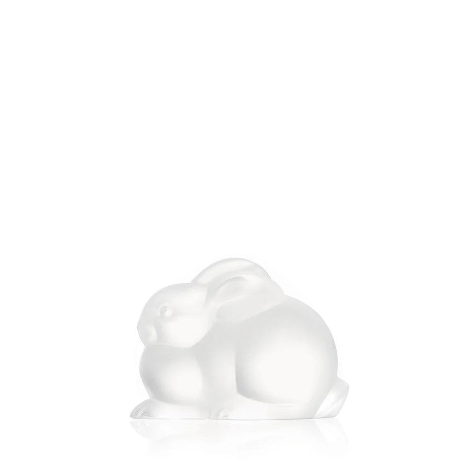 Lalique rabbit resting crystal glass figure