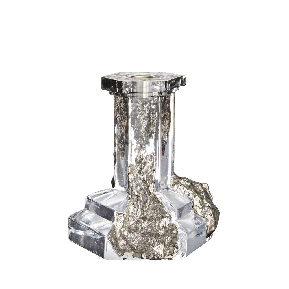 Kosta Boda Rocky Baroque candleholder glassy gaze large size