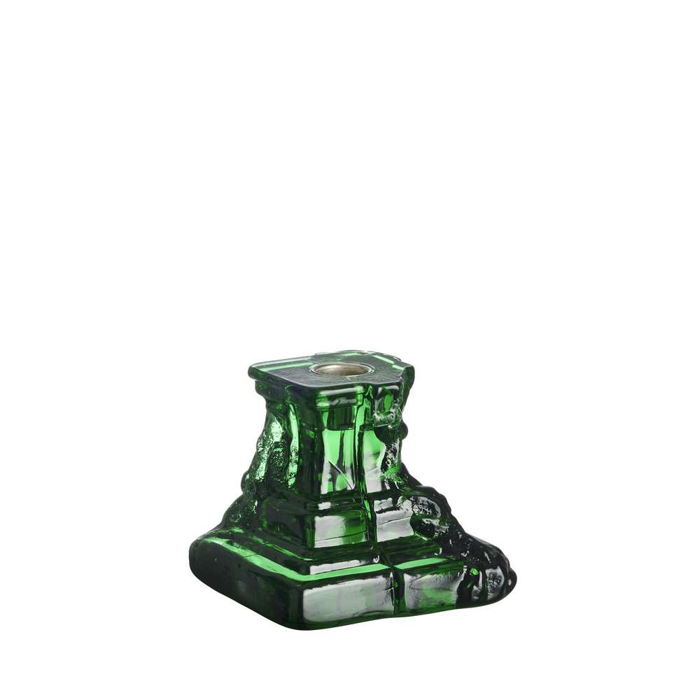 Rocky Baroque candleholder emerald green by Kosta Boda