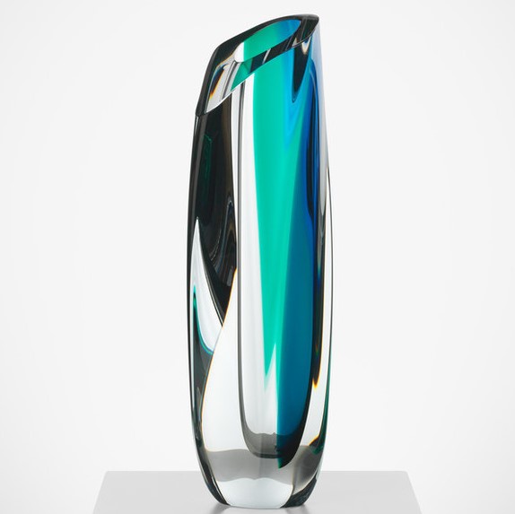 Kosta Boda Saraband blue turquoise vase/object