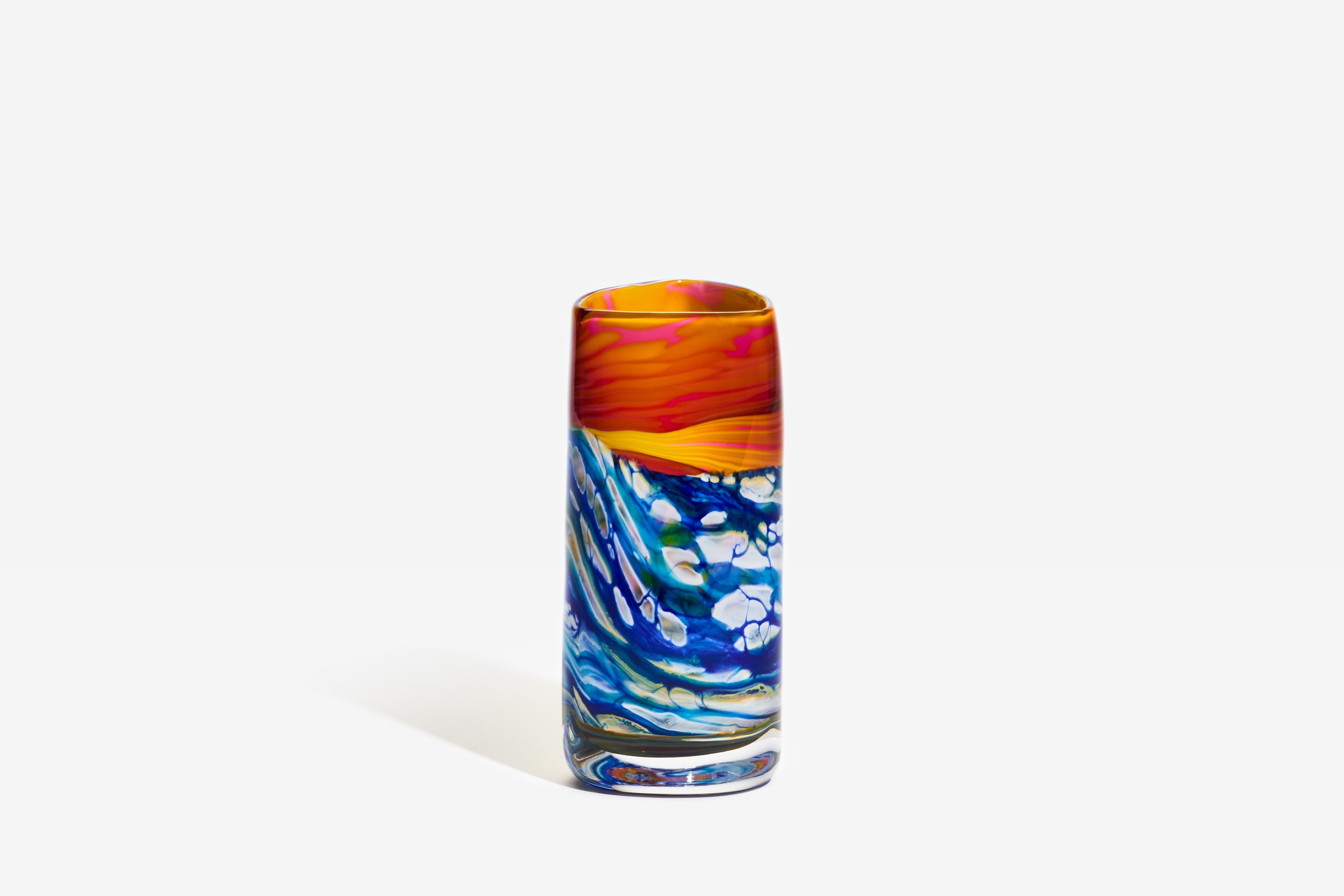 Seascape Triangular vase - small