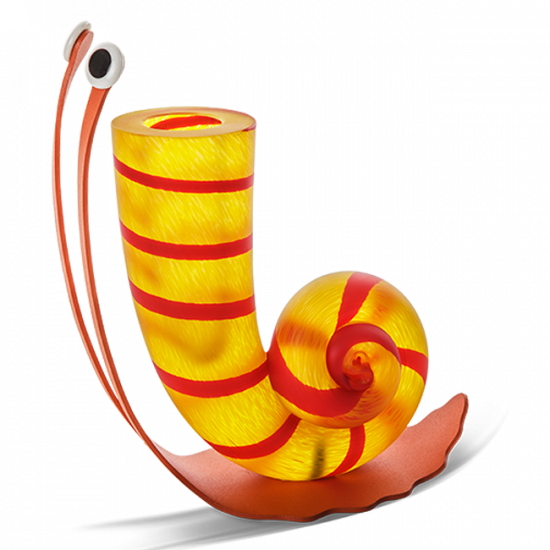 Borowski Slow Jack yellow glass vase in snail shape