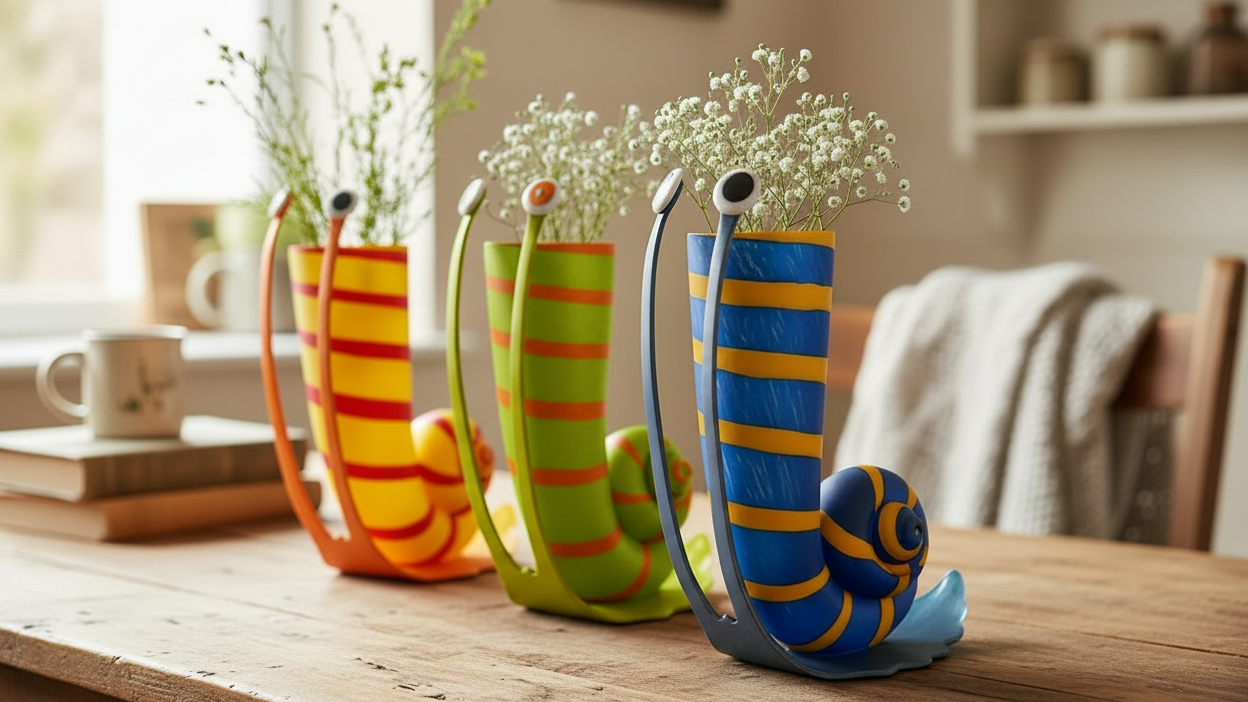 Borowski Slow Jack vases shaped like a snail