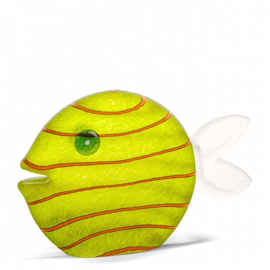 Snippy Queen green glass fish ornament handmade by Borowski Studio