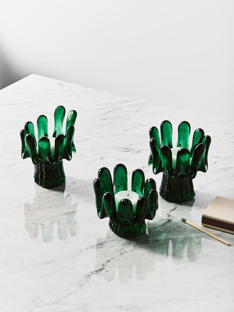 Kosta Boda Sunflower tea light - green sm.