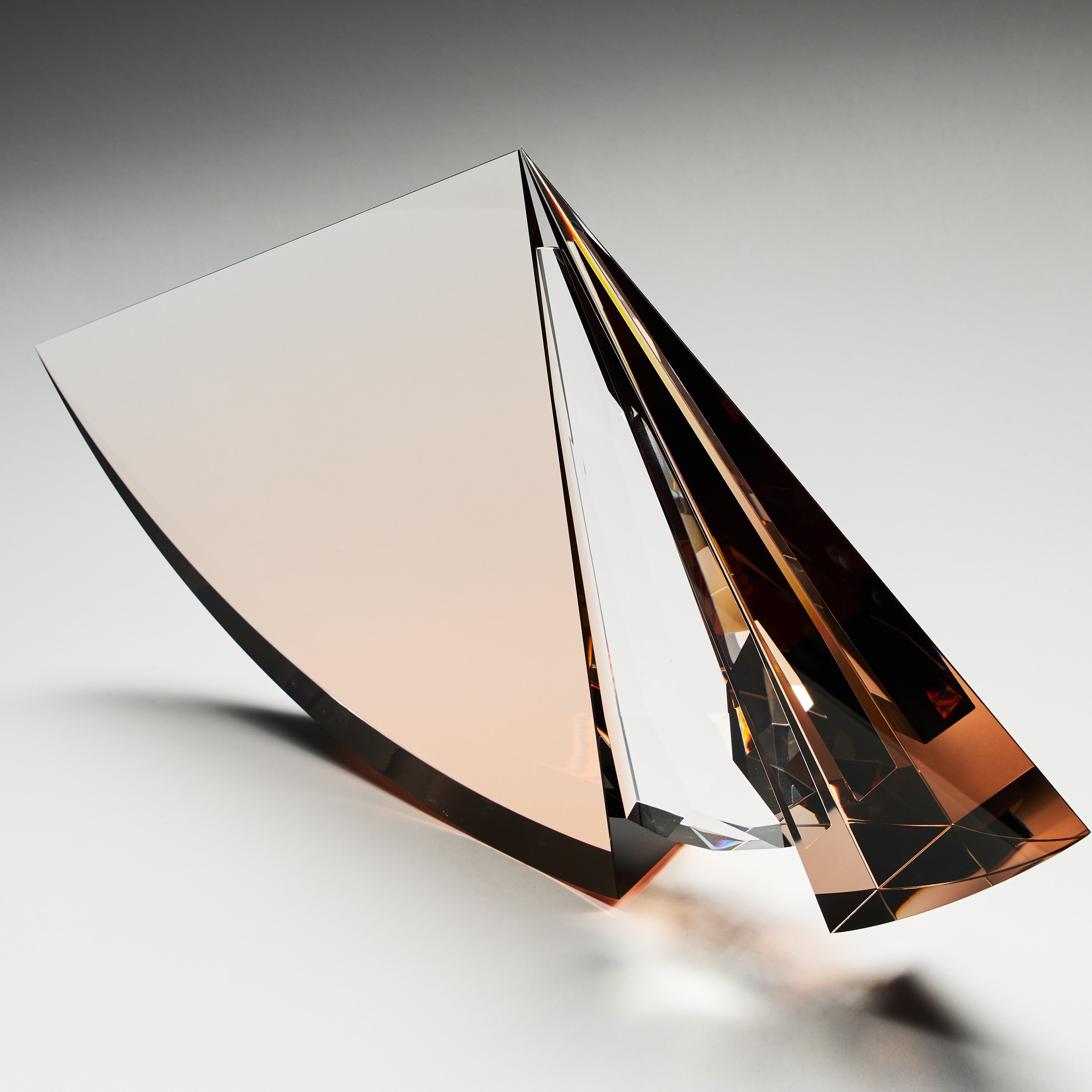 Czech Art Glass - Copper - Crystal Study sculpture