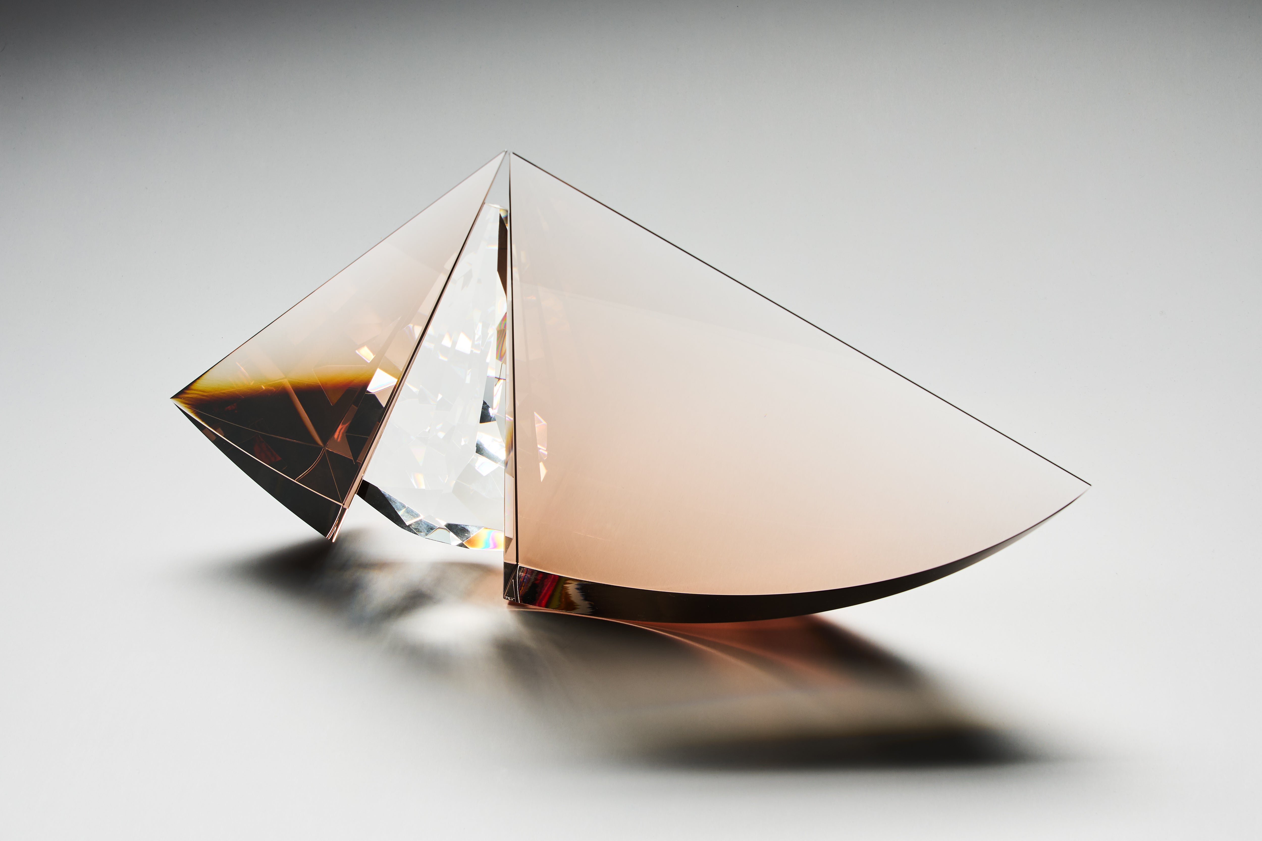 Czech Art Glass - Copper - Crystal Study sculpture