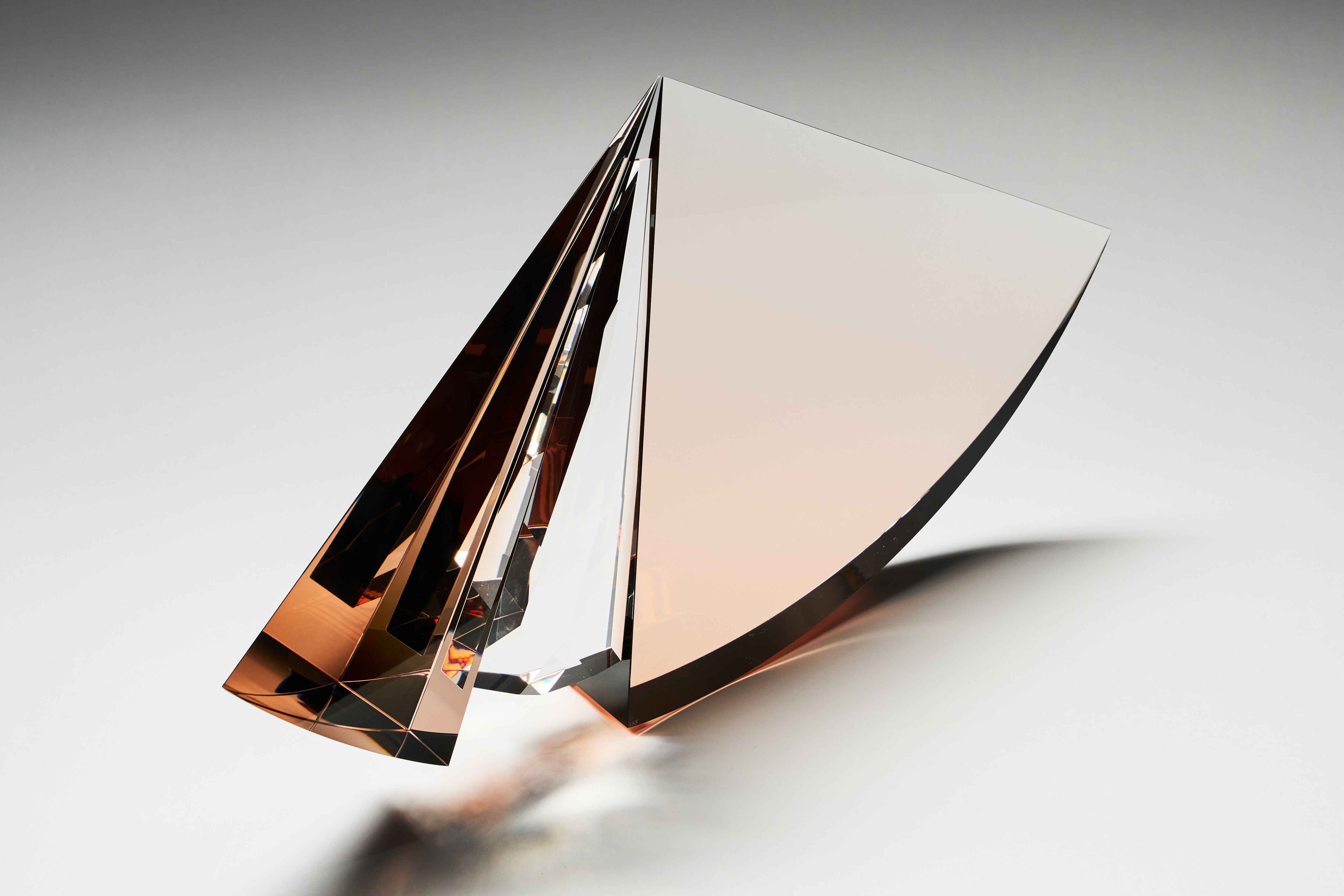 Czech Art Glass - Copper - Crystal Study sculpture
