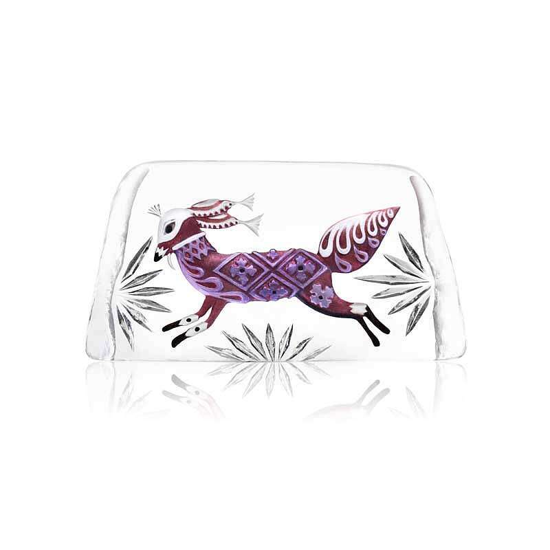 Fox crystal sculpture by maleras Sweden