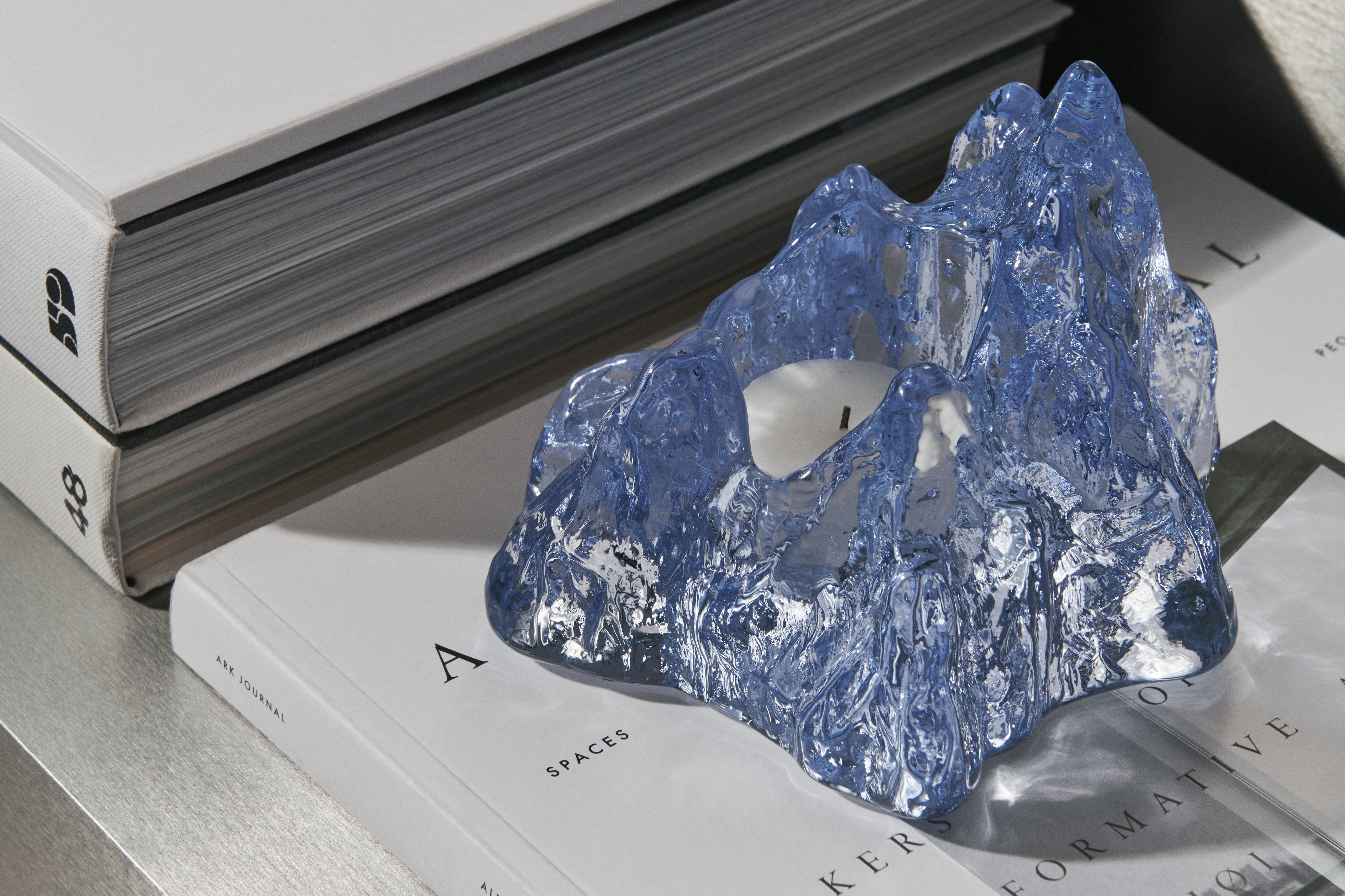 Kosta Boda The Rock tea light - Ice Blue