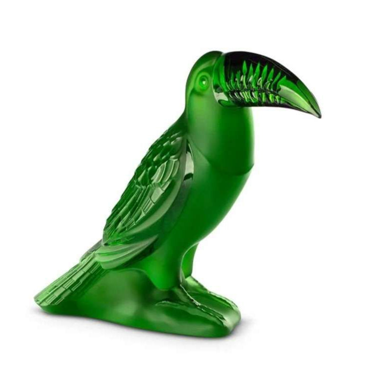 Lalique Toucan green crystal bird