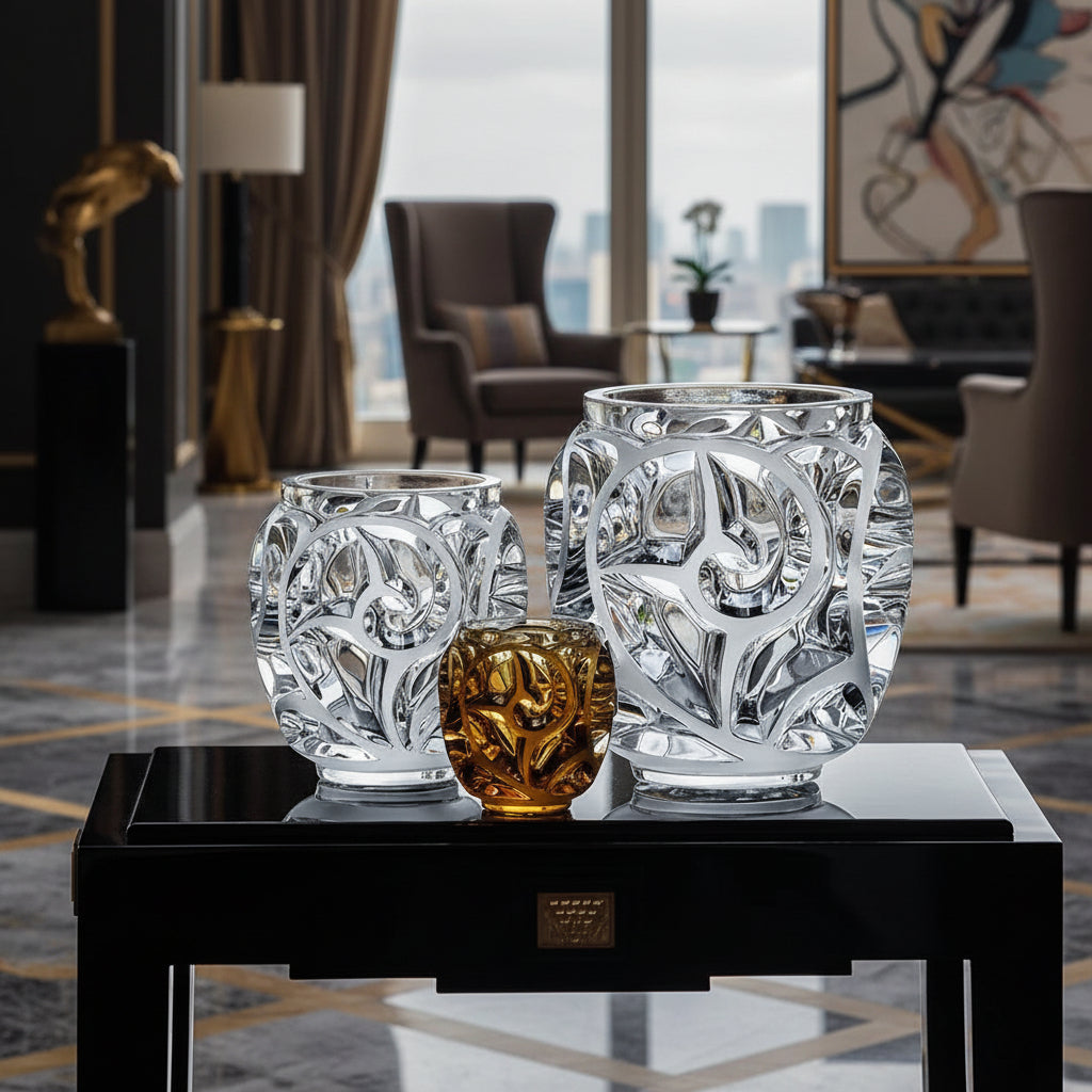 Lalique tourbillons vases