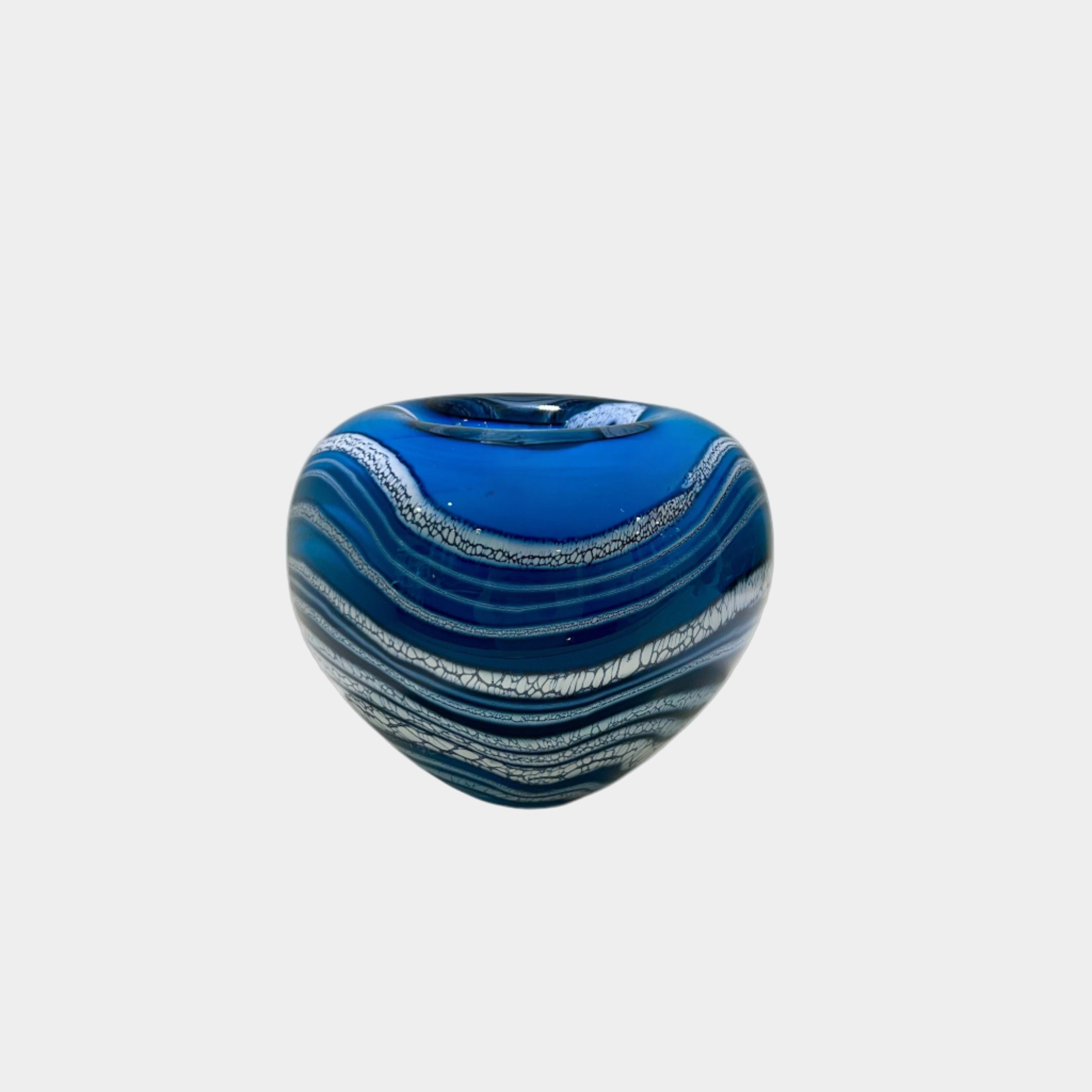 Turquoise Glacier Roll Top bowl