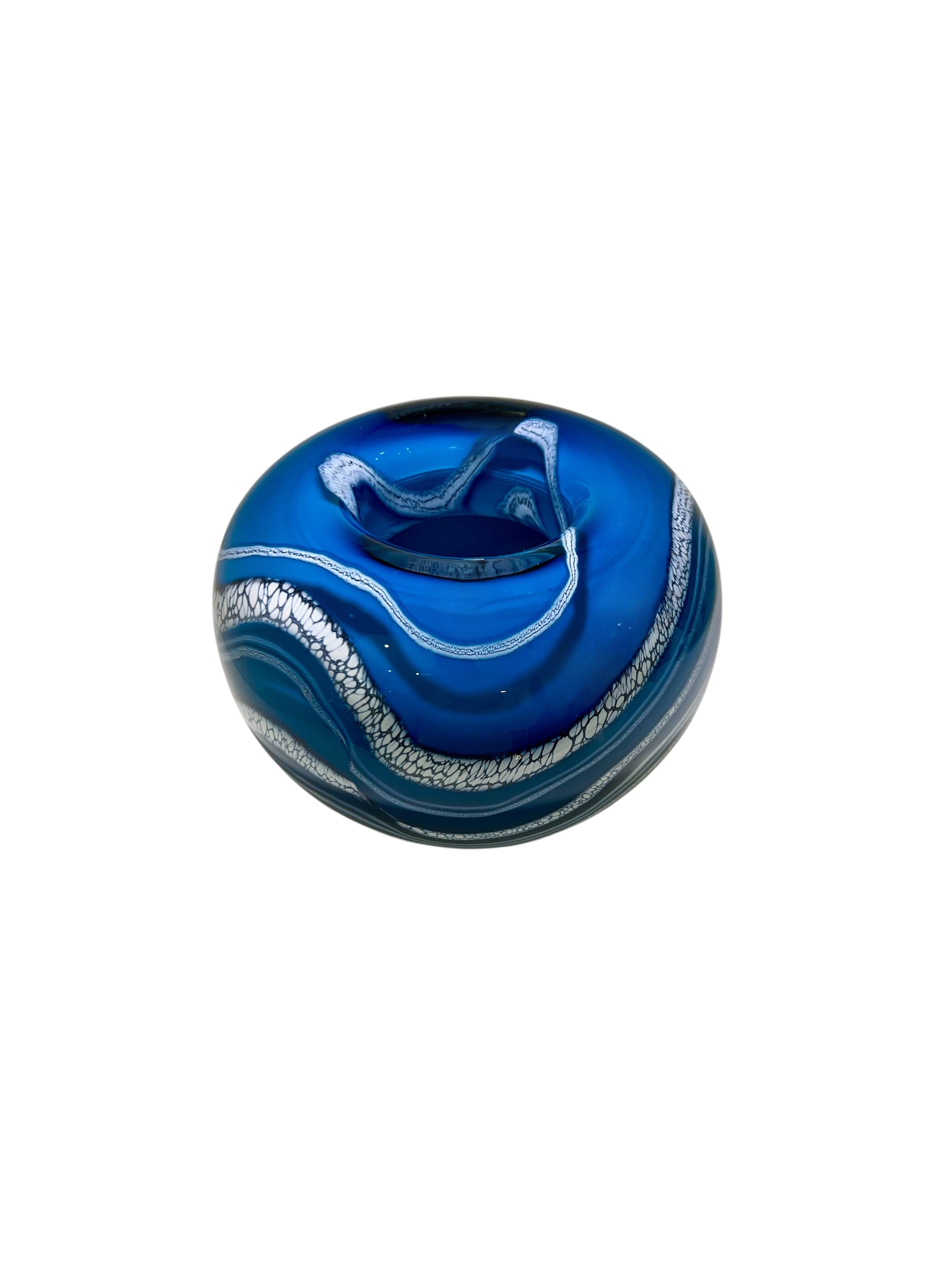 Turquoise Glacier Roll Top bowl