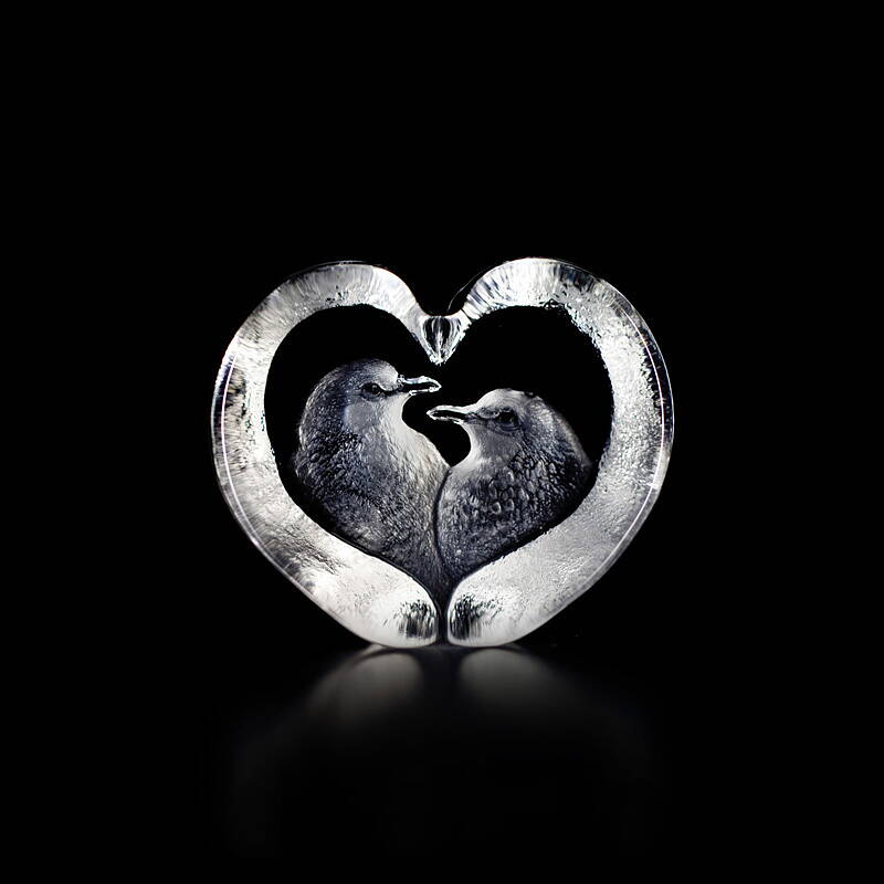 Maleras Turtle Doves glass sculpture
