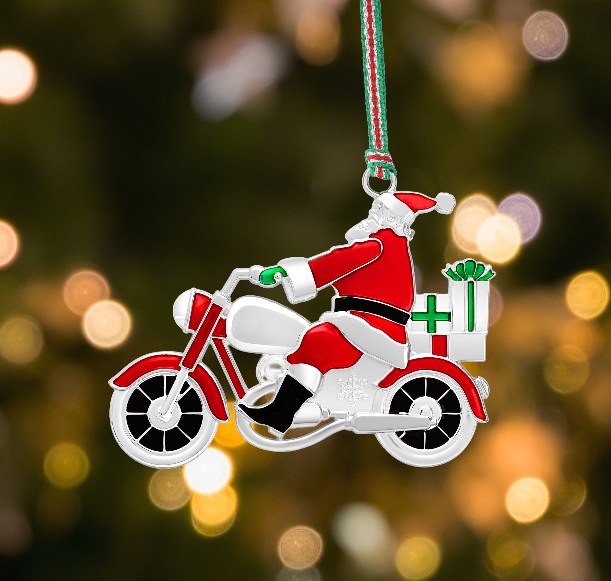 Christmas Santa Motorcycle tree decoration - NEW