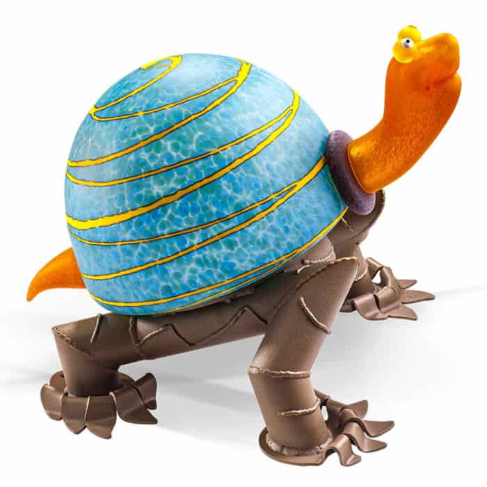 Borowski Arnold light blue glass turtle