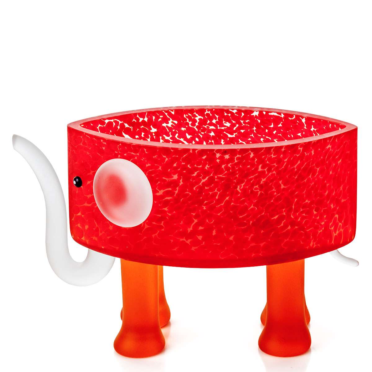 Borowski Studio glass ben elephant bowl in red