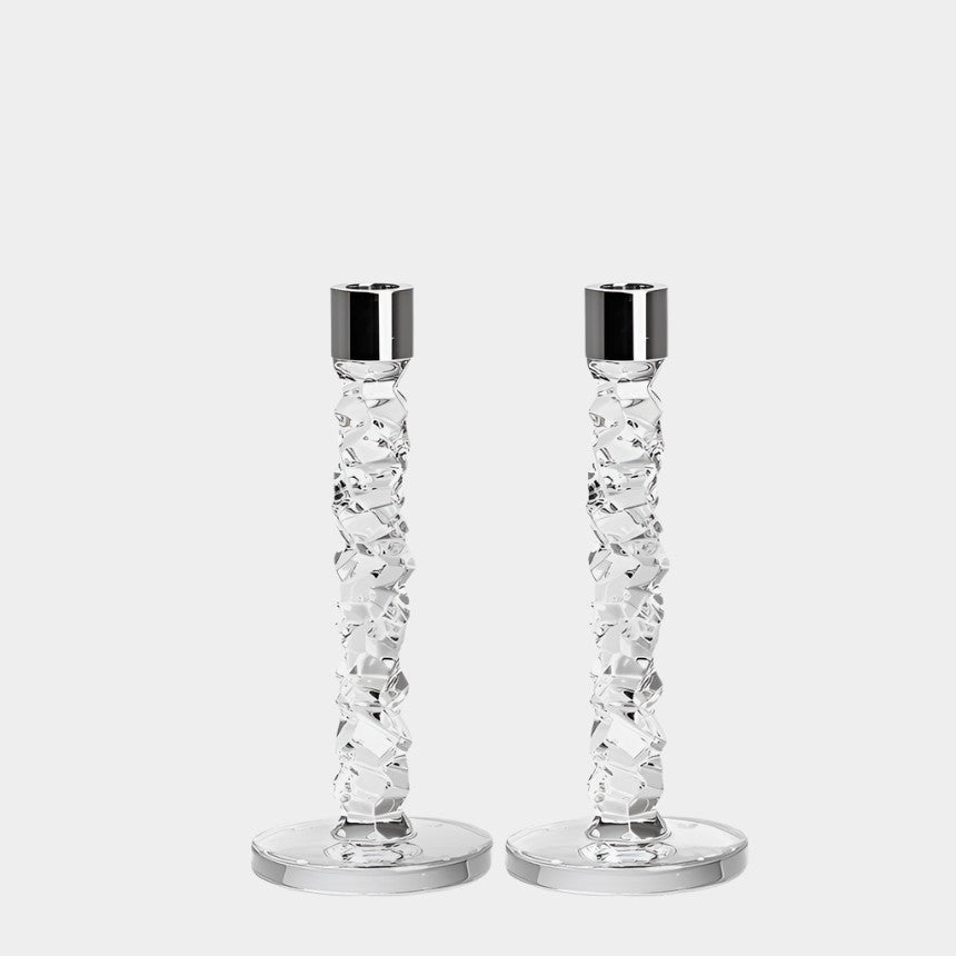 Carat Candleholder silver (m)  set of 2