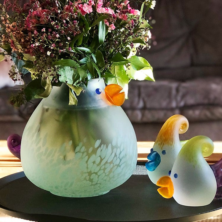 Borowski Chicka Vase orange glass vase