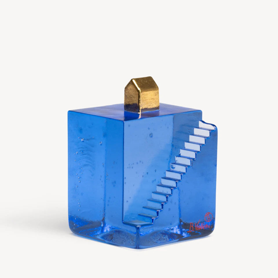 Fortress stairs blue sculpture by Bertil Vallien