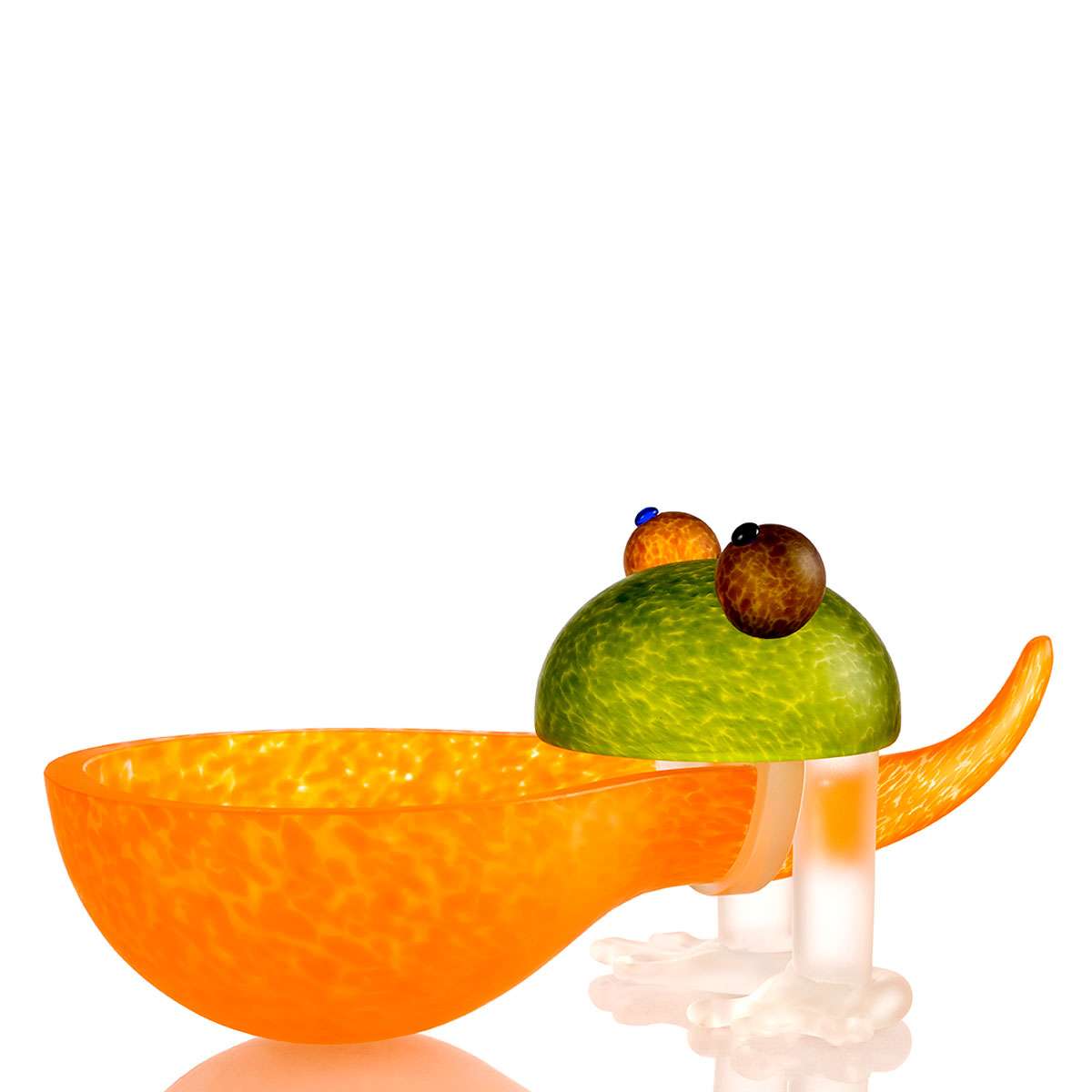 Borowski glass Frog bowl orange
