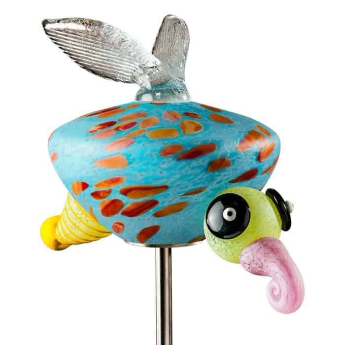 Borowski Lucy on stick outdoor sculpture light blue