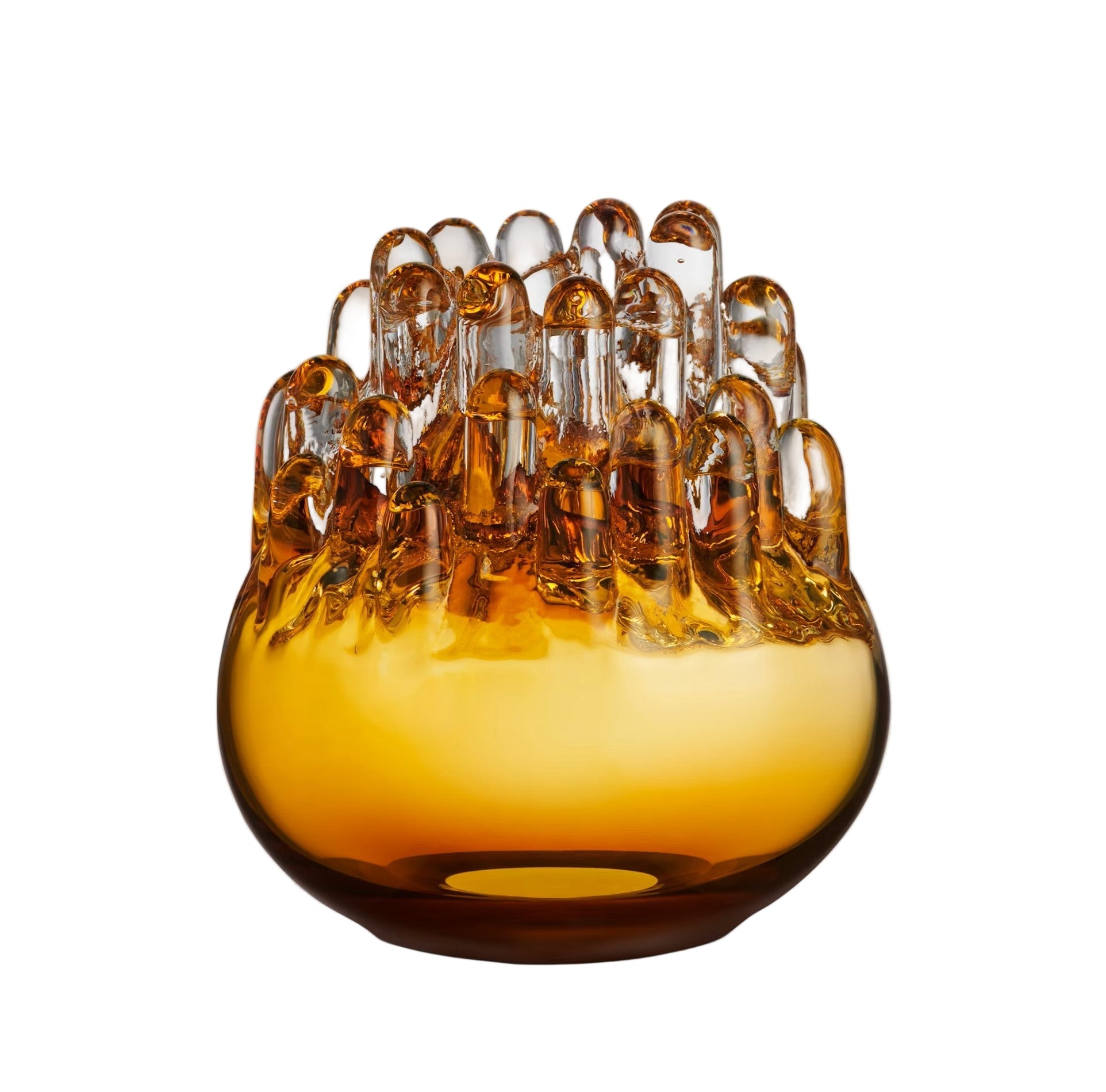 Kosta Boda Polar amber crystal object/votive