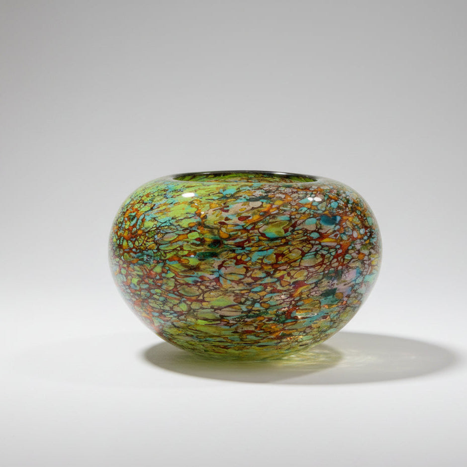 Peter Layton's Reef glass bowl on a white surface with a light background